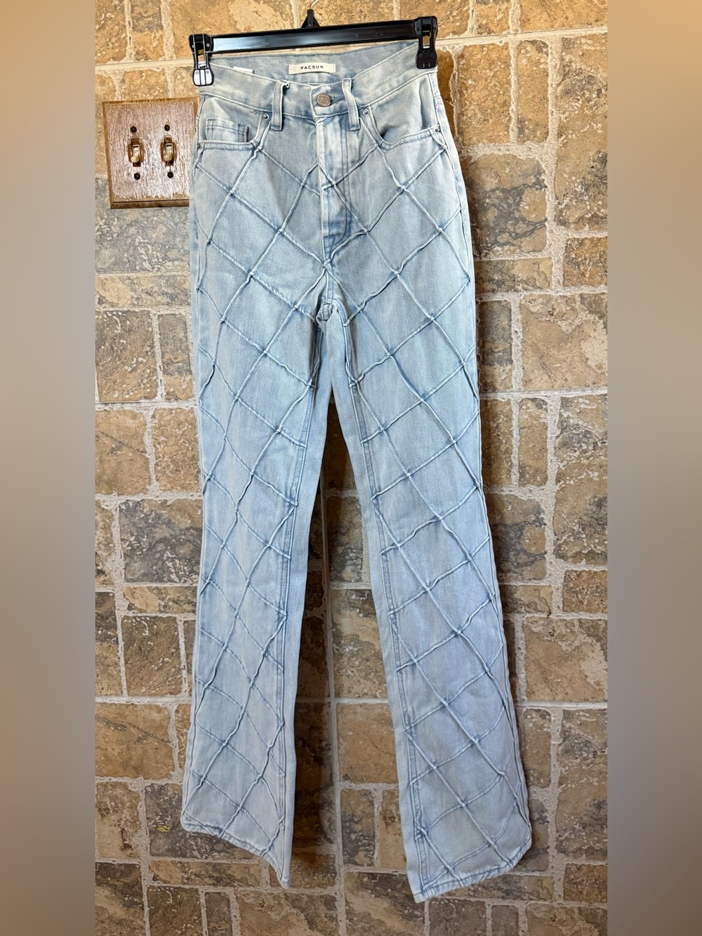 Pacsun Jeans Women’s Size 22 Light Blue Pintuck High Waisted Bootcut NWOT